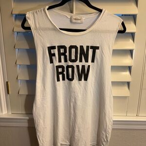 SoulCycle White Muscle Tee Front Row with Black Print Sz Med Men's